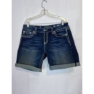 Miss me dark blue denim jean shorts size 33 style NO:JV5014D58